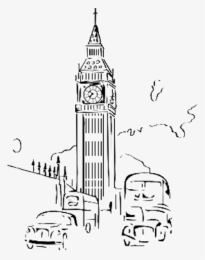 Big Ben Drawing Tower Painting Xyz - London Clock Drawing Png