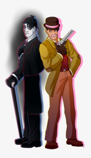 Darkiplier And Wilford As Sherlock And Watson For The - Wilford Warfstache And Darkiplier