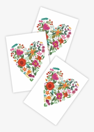 High Quality Temporary Tattoos «fower Heart» With Heart - Origami Paper