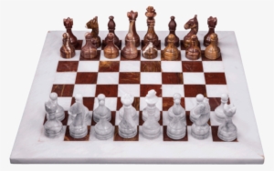 Red & White Marble Chess Set