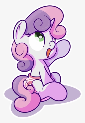 Happy Sweetie Belle Sit Down With A Cute Diaper - Diaper