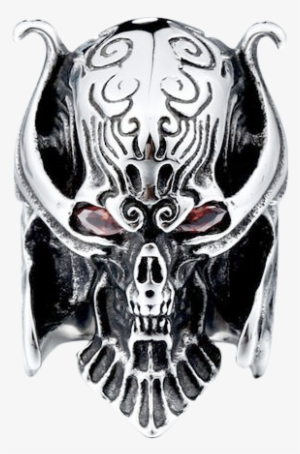 Evil Skull Ring - Cool Big Punk Stainless Steel Men's Unique War Skull
