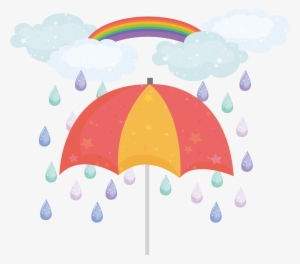 Rainbow Umbrella Computer File - Umbrella In Rain Png
