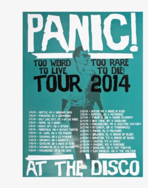 Panic At The Disco 2014 Tour Poster - Patd Tour Posters