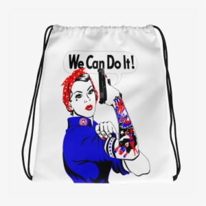 Rosie The Riveter Drawstring Bag - Drawstring Bag