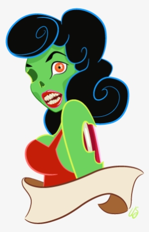 Pinup-tattoo - Pin Up Zombie Png