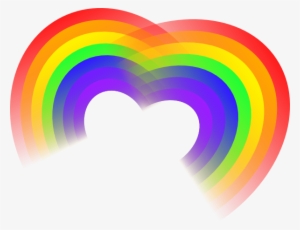 Animated Rainbow Clipart - Rainbow Heart Vector Png