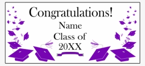 Click For Larger Picture Of Personalized Purple Mortarboard - Partypro Banner-dbgradbl Blue Mortarboard Grad Door