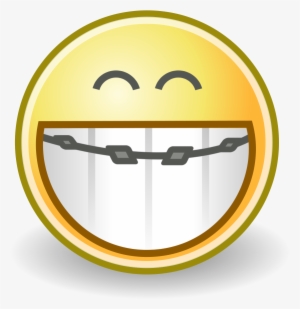 Face Grin Braces - Smile With Braces Emoji