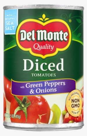Del Monte Diced Tomatoes With Green Peppers & Onions, - Del Monte Diced Tomatoes, Zesty Chili Style - 14.5