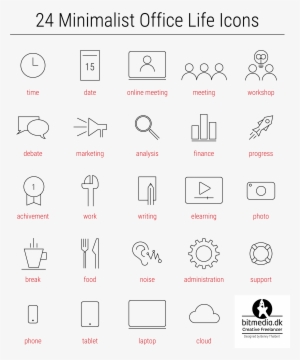 Free Blackline Office Life Icons Example On Usage - Number