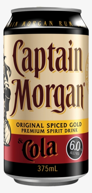 Captain Morgan Original Spiced Gold & Cola Cans 375ml - Captain Morgan Spiced Rum Can
