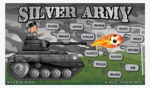 3'x5′ Vinyl Banner Silver Army - Armored Car
