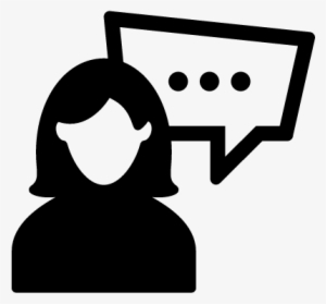 Woman With Speech Bubble Vector - Woman Talking Icon Png