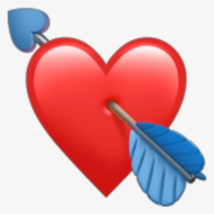 Red Emoji Heart Redheart Cupidon Redemoji Arrow Heartan - Iphone Heart Emoji Png