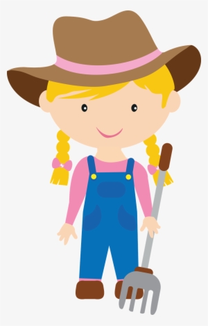 Vector Transparent Stock Country Girl Clipart - Farmer Clipart Png