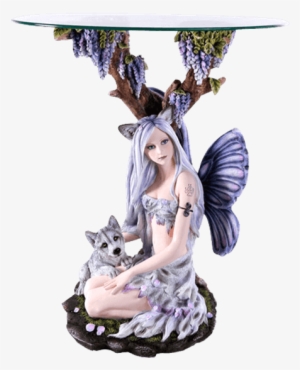 Tribal Wolf Fairy End Table - Pacific Giftware 11392 Beautiful Wolf Fairy With Wolf
