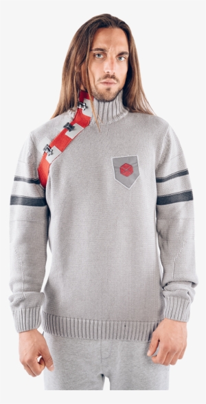 Heavy Cotton Knit Jumper Based On The Design Of Titan - Destiny Titan Sweater - Grey, S