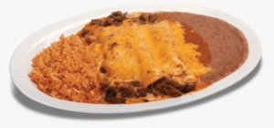 Three Beef, Chicken Or Cheese Enchiladas Topped With - Enchilada