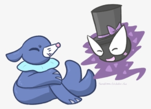 The Gastly Happily Takes The Fancy Hat And Put It On - Cartoon