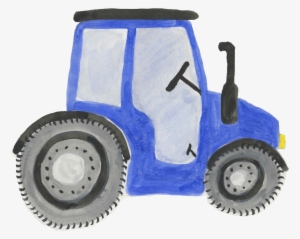 Watercolor Clipart, Tractor, Farm, Kids Clipart - Watercolor Painting