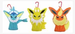 *san-ei* Vaporeon, Jolteon & Flareon Fluffy Pen Pouches - Pokémon