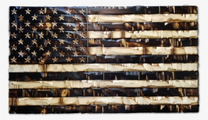 Rustic Wood Burned American Flag - Wood Burned American Flag