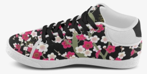 Pink White Sakura Floral Women's Chukka Canvas Shoes - Shoe