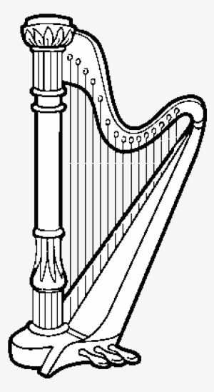 An Harp Coloring Page - Arpa Para Pintar