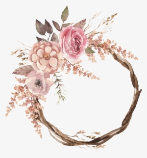 Sweet Wreath Watercolor Hand-painted Transparent Material