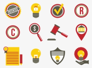 Patent Idea Protection Flat Icons - Shield
