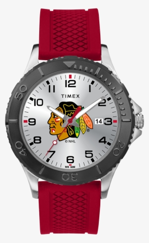 Gamer Red Chicago Blackhawks - Timex Men's Quartz Watch With Black Dial Analogue Display
