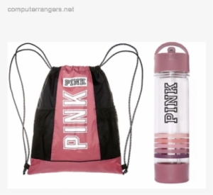 Summer Main Victoria Secret Pink Drawstring Backpack - Victoria's Secret Pink Water Bottle Soft Begonia