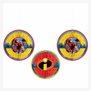 Incredibles 2 Honeycomb Decorations - Incredibles 1 Party Plates