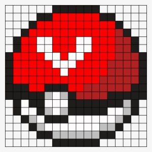 Team Valor Pokeball Perler Bead Pattern / Bead Sprite - Pokeball Pixel Art