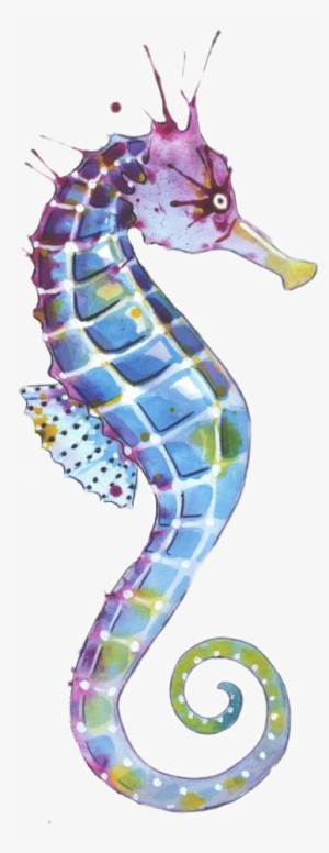 Watercolors Sticker - Seahorse Art