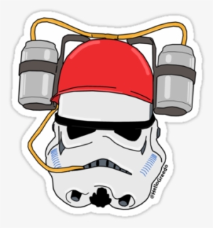 Stormtrooper Beer Helmet" Stickers By Hellogreedo - Stormtrooper