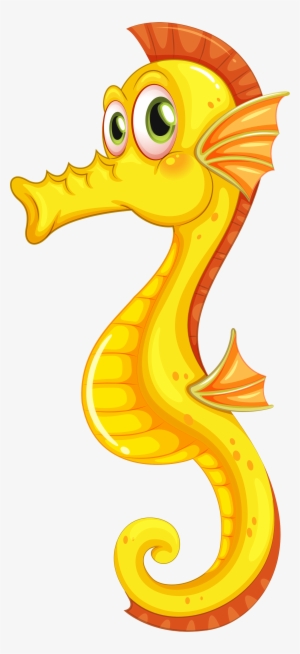 Cute Cartoon Yellow Seahorse