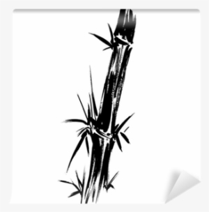 Bamboo Silhouette Drawing Wall Mural - Drawing