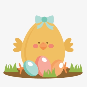 Chick In Grass Basket Svg Scrapbook Cut File Cute Clipart - Miss Kate Cuttables Easter