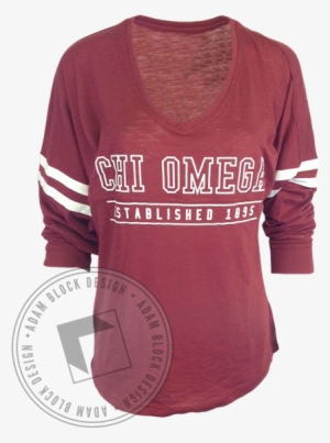 Chi Omega Athletic Striped Long Sleeve - Long-sleeved T-shirt