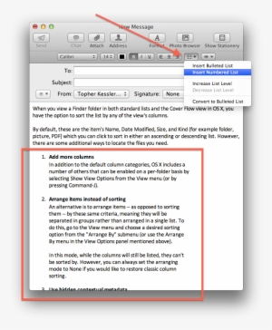 How To Add Line Breaks Between List Items In Os X Mail - Internet