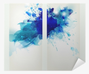Set Of Two Banners, Abstract Headers With Blue Blots - Abstraction