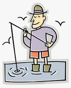 Man Fishing Royalty Free Vector Clip Art Illustration
