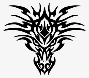 20151 Chinese Dragon Clipart Black White Public Domain - Tribal Dragon Head Tattoos Designs