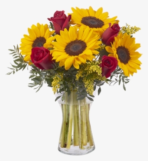 Girasoles Y Rosas Rojas - Red Roses With Sunflowers