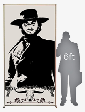 Lit Silhouette Wall, Clint Eastwood - Clint Eastwood Black And White Cowboy