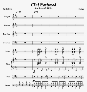 Clint Eastwood Sheet Music Composed By Gorillaz 1 Of - Clint Eastwood Gorillaz Drums