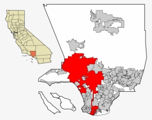 Map Of Los Angeles County Highlighting Los Angeles - Los Angeles City Shape