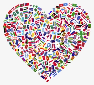 Image Of Heart Filled With Country Flags - Heart Flags